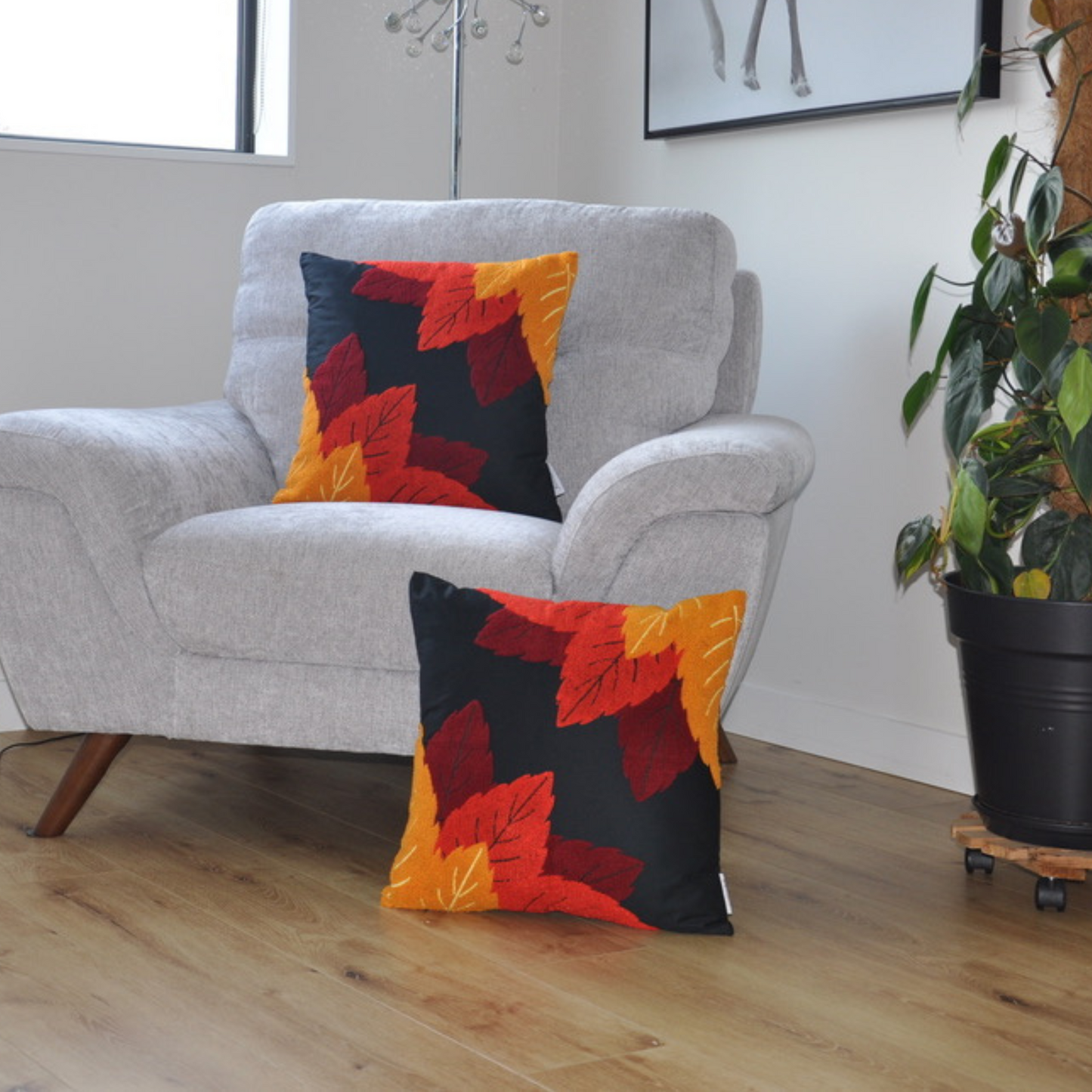 Decorative Embroidered Fall Pillow Covers