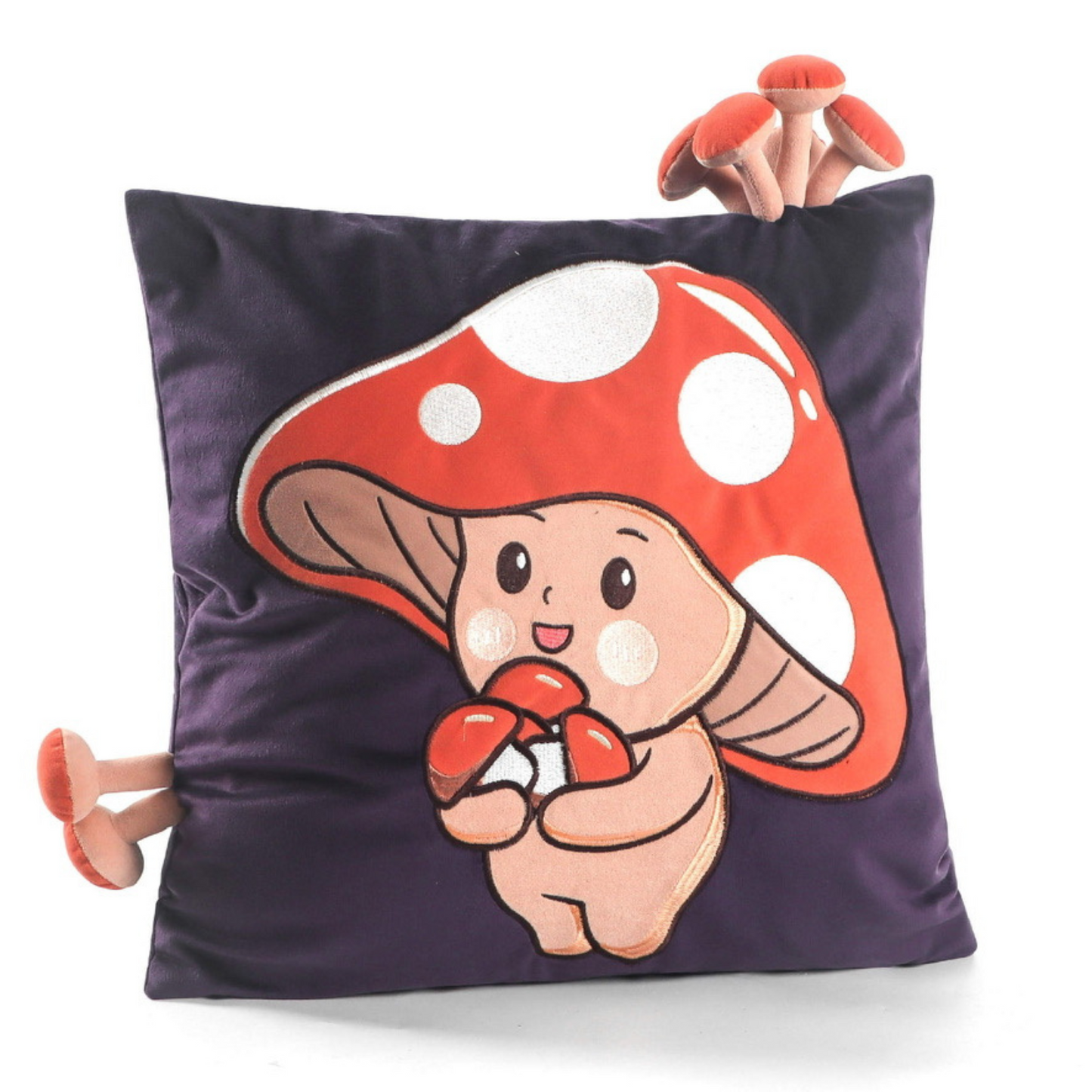 Decorative Mushroom Pillow Cover - Orange