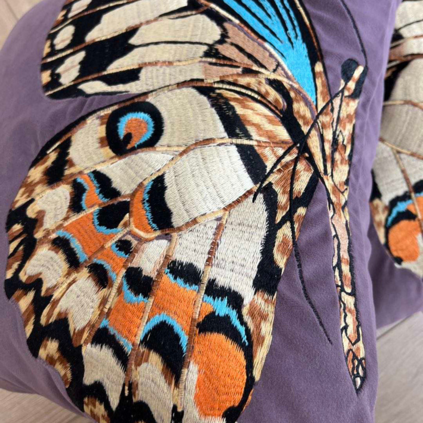 Embroidered Butterfly Throw Pillow Covers